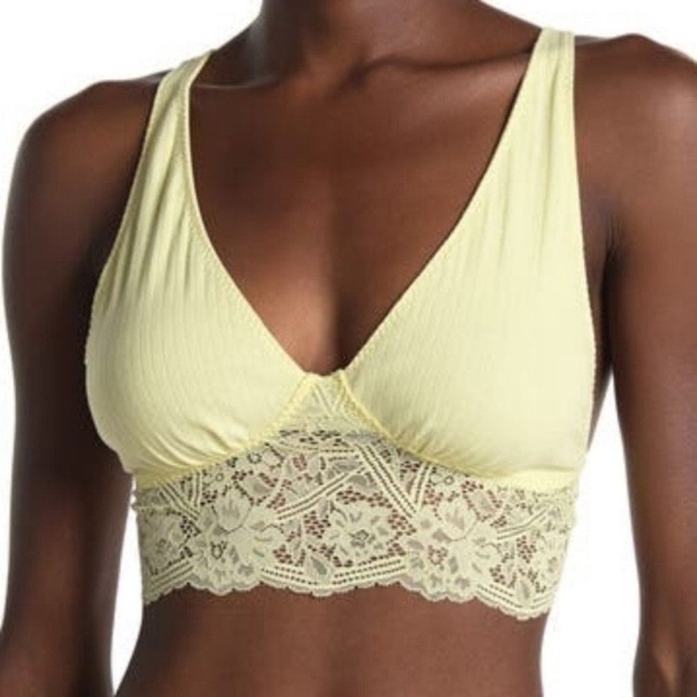 Free People bralette yellow, size small